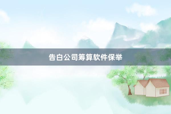 告白公司筹算软件保举